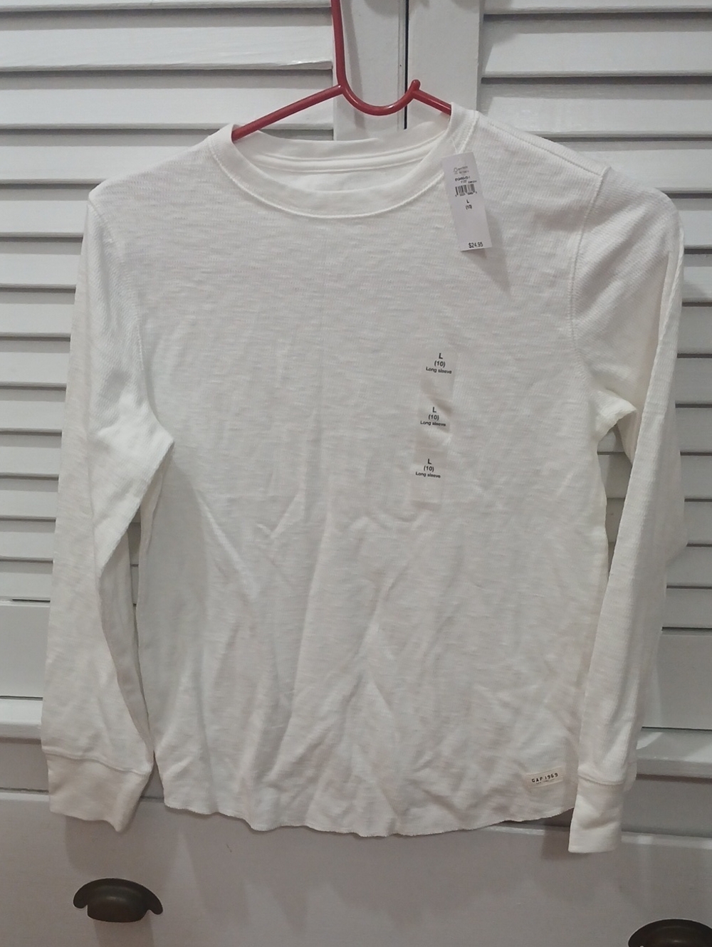 Gap Kids Boys Size 10( L) Classic White Long Sleeve Crewneck Top
